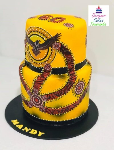 Celebration of Australia- Aboriginal themed cake 1.jpg